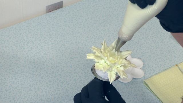 Торт с шишками и пуансеттией(крем БЗК).