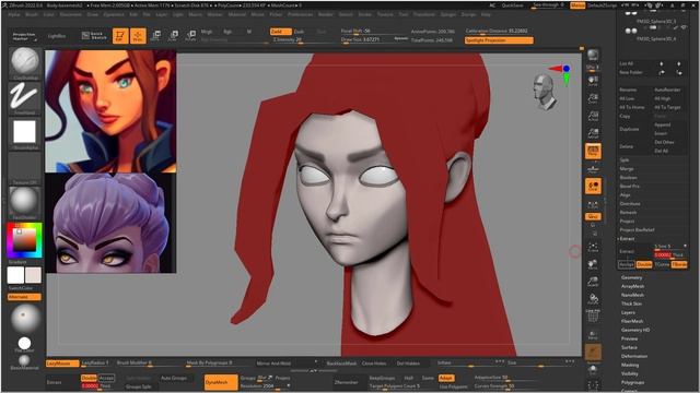 Курс по созданию стилизованного персонажа (ZBrush+Substance+Marmoset) - Урок 13 (брови)