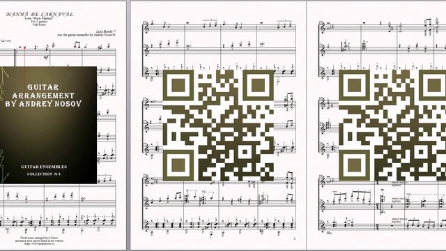 Manha de Carnaval (L.Bonfa) Ноты для 3-х гитар смотреть онлайн