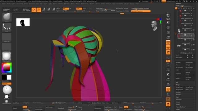Создание стилизованного персонажа (ZBrush+Substance+Marmoset) - Урок 105 (запечка прически)
