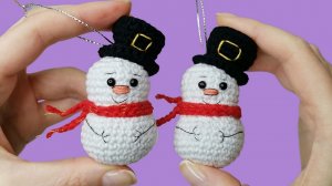 Как Связать Снеговика крючком?! Елочная вязаная Игрушка! Виктория Вяжет!