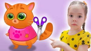 Котик Bubbu и Настя играют в игре | Котенок Бубу потерял хвост и другие приключения