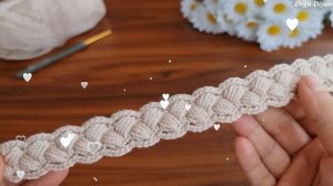 Простой узор для вязания крючком ручки сумки, пояса, шнура