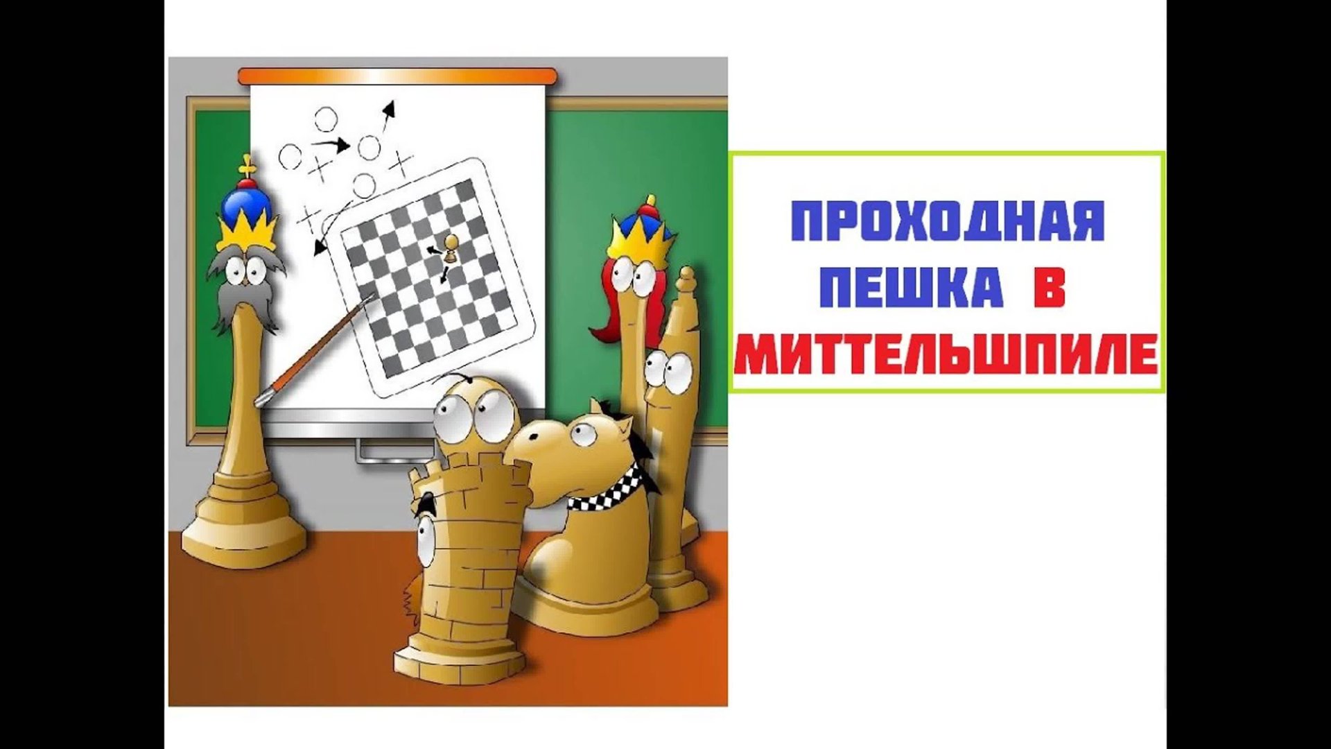 Стратегия шахмат. Проходная пешка в миттельшпиле. Школа шахмат d4-d5. смотреть онлайн