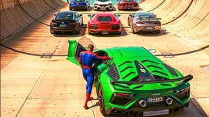 🆒😎Мега трюки😎🆒  на Ламбе!!🛻прыжки с трамплина на крутых тачках!