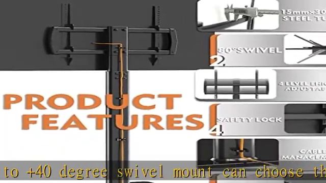 Universal Floor TV Stand with Mount 80 Degree Swivel Height Adjustable and Space Saving Design for смотреть онлайн