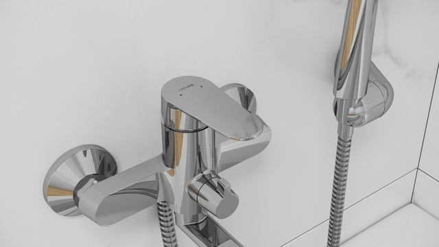 Смеситель для ванны LARA с длинным изливом хром (Арт. 68158) смотреть онлайн