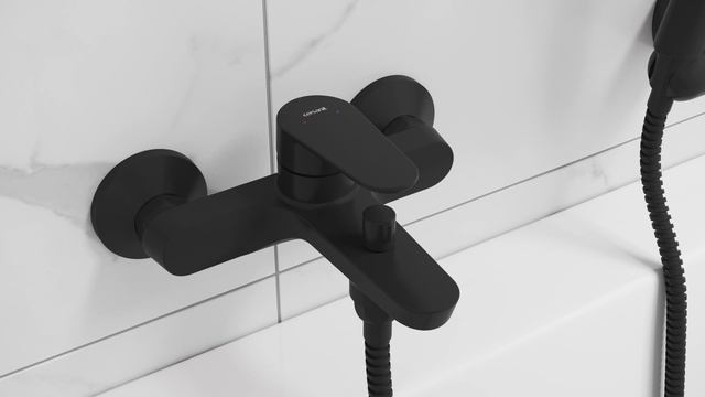 Смеситель для ванны LARA черный (Арт. 68156) смотреть онлайн