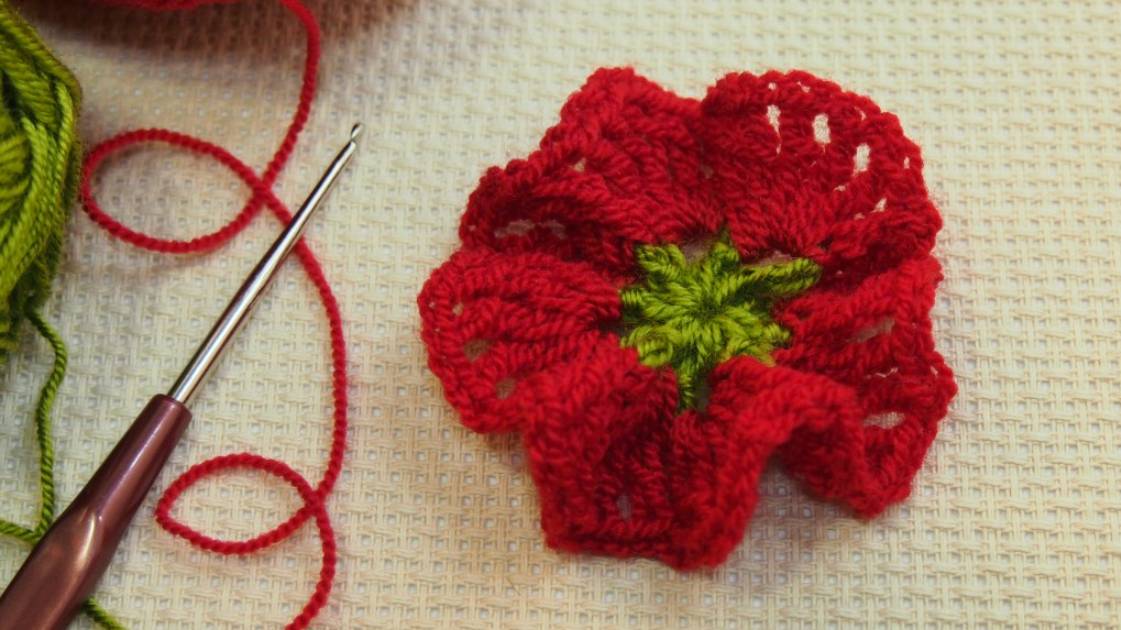 Как связать простой цветок крючком.Мак крючком МК для начинающих.Мотив.Crochet a simple flower № 51 смотреть онлайн