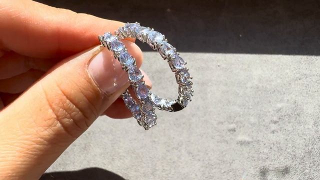 Серьги конго с танзанитами диаметр 30мм ТАН015 смотреть онлайн