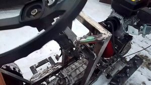 Сердце минитрактора забилось. Первый выезд! 
Самодельный минитрактор своими руками.