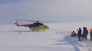 Посадка вертолета Ми-8 на Таймыре
