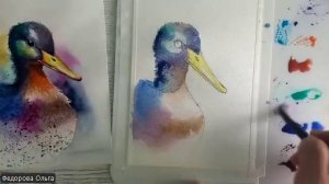 Акварель. Утиный этюд