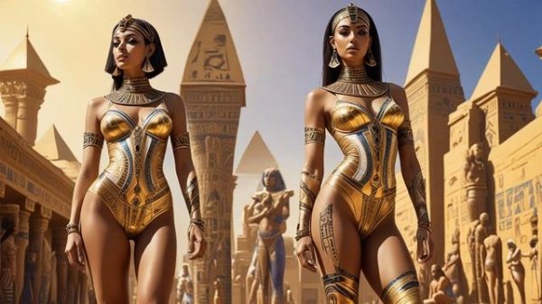 Goddesses of the Nile： Lingerie Show - Egypt's Timeless Beauty - AI Art Lookbook