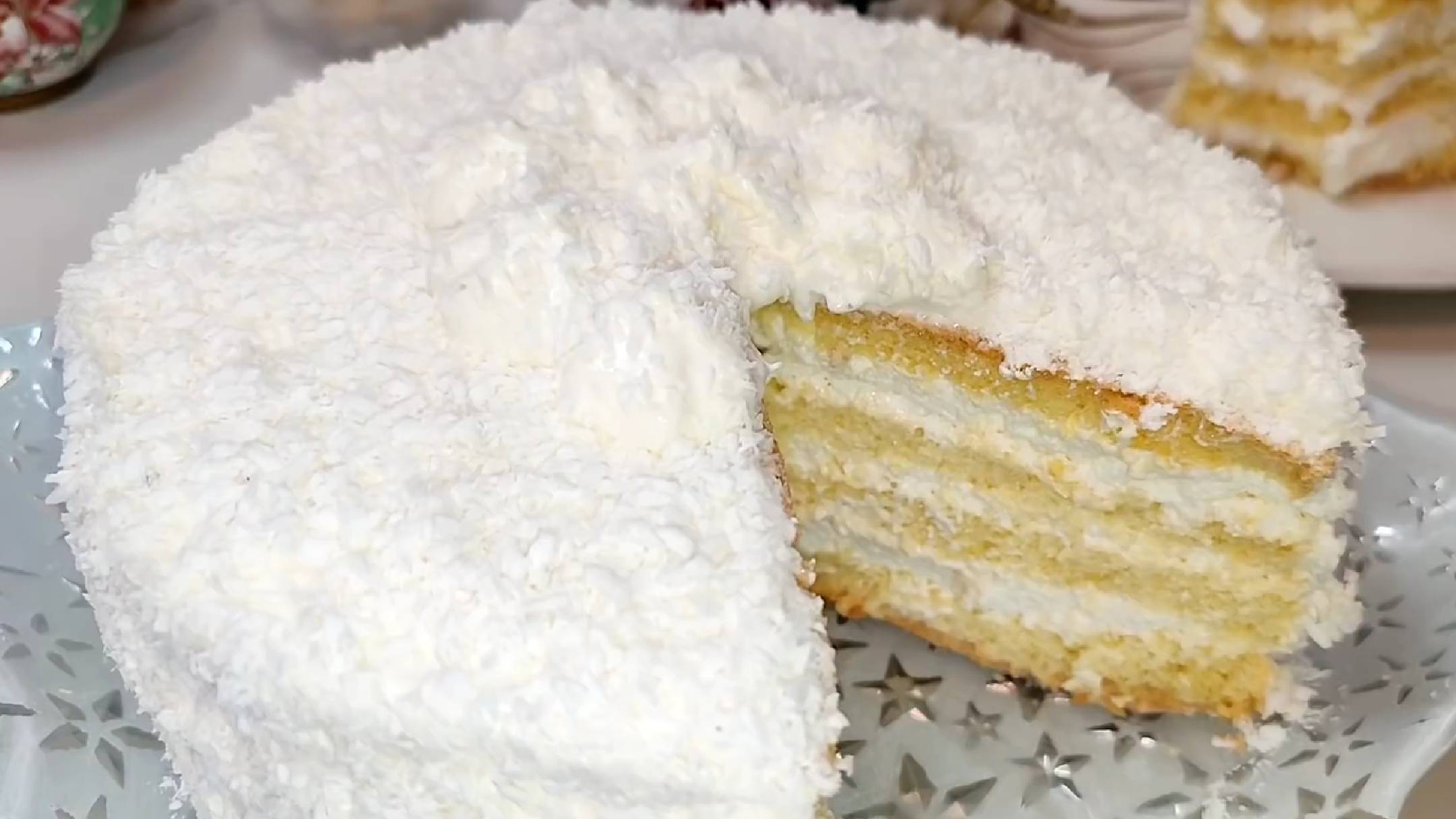 Новогодний торт "Снежинка" - рецепт приготовления смотреть онлайн