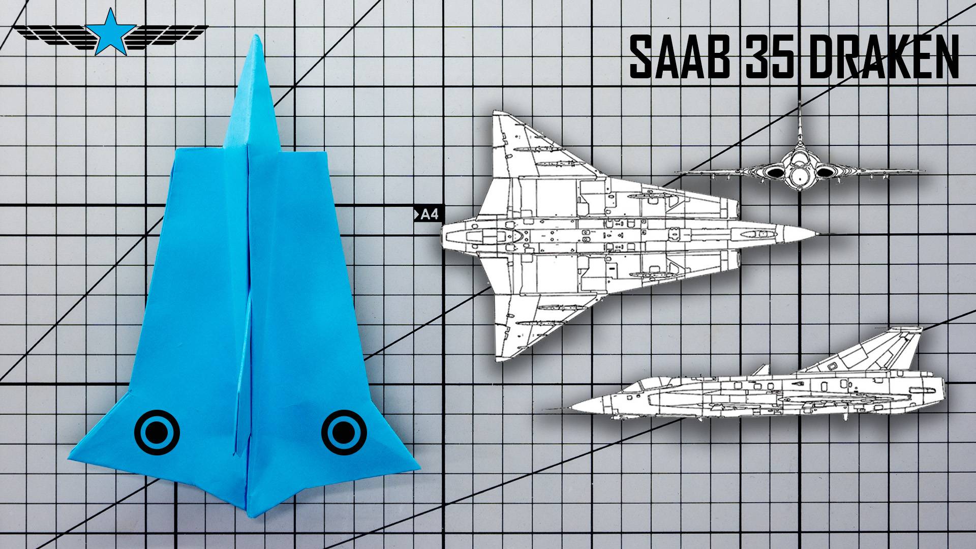 Создание реалистичного самолета SAAB 35 Draken Jet из бумаги формата А4