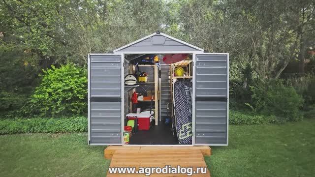 Сарай из поликарбоната Palram SkyLight 6x8 Grey – сборка смотреть онлайн