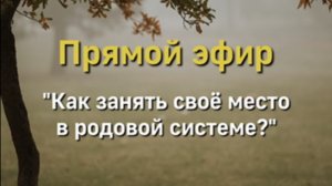 КАК ЗАНЯТЬ СВОЕ МЕСТО В РОДОВОЙ СИСТЕМЕ