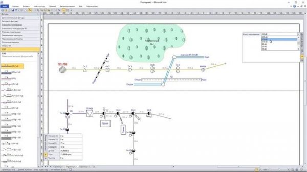 Трафареты Visio Поопорная схема ЛЭП