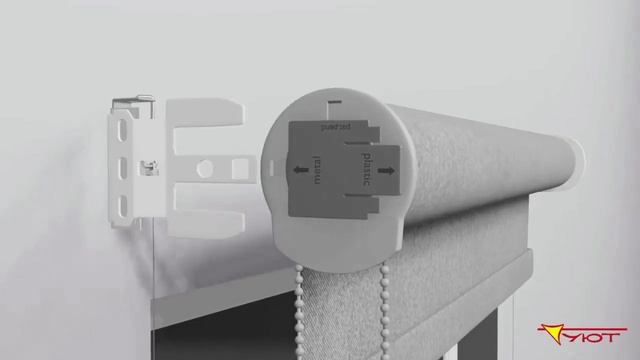 Рулонная штора системы Абсолют S, M, L с цепочным механизмом на кронштейнах и с боковой фиксацией
