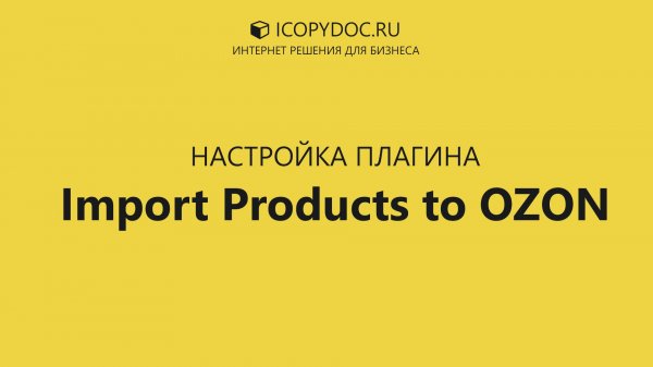 Настройка плагина Import Products to OZON для WooCommerce
