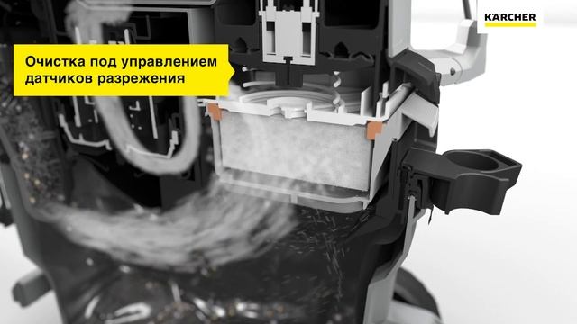Высокоэффективная система фильтрации в профессиональных пылесосах Kärcher NT Tact смотреть онлайн