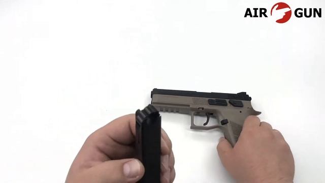 Пневматический пистолет ASG CZ P-09 DT-FDE пулевой blowback 4,5 мм