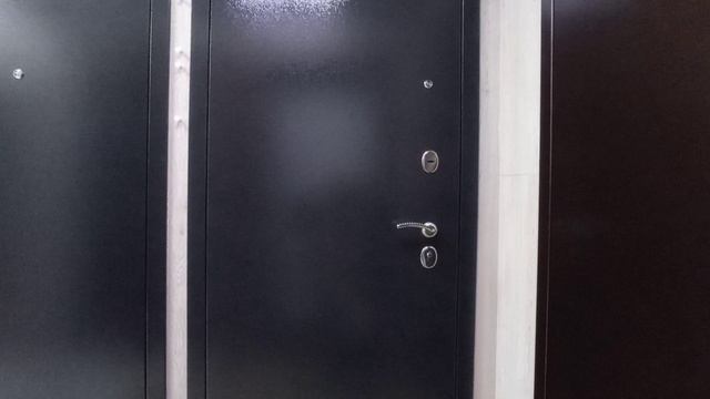 Металлическая дверь с зеркалом Классик-С (букле черный)