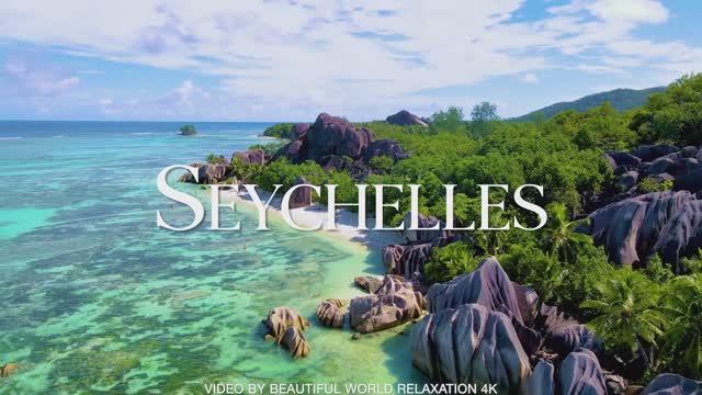 Seychelles 4K Video - Explore Paradise Island with Beautiful Relaxation Film - Piano Relaxing Music смотреть онлайн