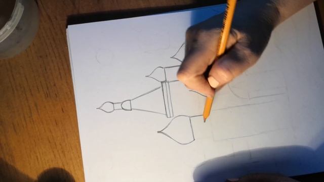 Карандашный рисунок башен Кремля смотреть онлайн