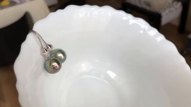 Серьги с розово-голубыми жемчужинами