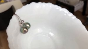 Серьги с розово-голубыми жемчужинами