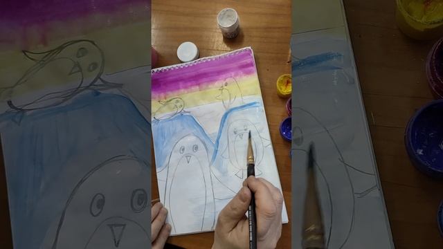закрашивание пингвинов на льду смотреть онлайн