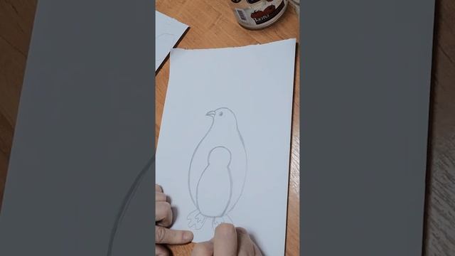 карандашный рисунок Пингвины смотреть онлайн