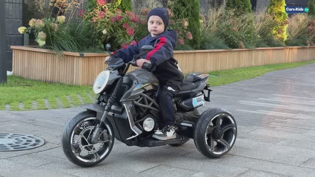 Детский электромотоцикл трицикл 12v с ручкой газа, C111MC смотреть онлайн