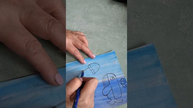 Карандашный рисунок Обитатели моря смотреть онлайн