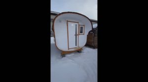 Баня-бочка ЭКО-БАНИ. Обзор бани Квадро 4 м двухсекционная  из кедра.
