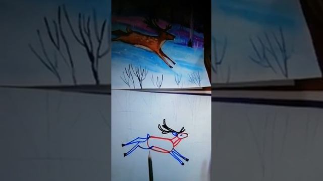 Карандашный рис. Олень смотреть онлайн