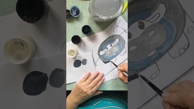 Бегемотик. Закрашивание. смотреть онлайн