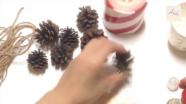 Christmas Decor DIY - Gold Pine Cone Garland