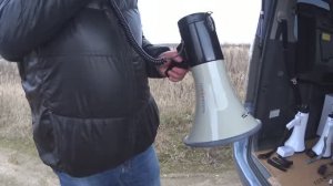 Рупор мегафон громкоговоритель РМ-25С с аккумулятором сирена и свисток 100 Ватт