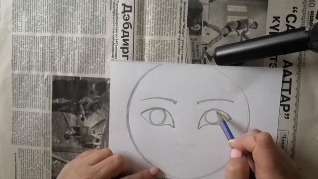 Карандашный рисунок Лицо девочки смотреть онлайн