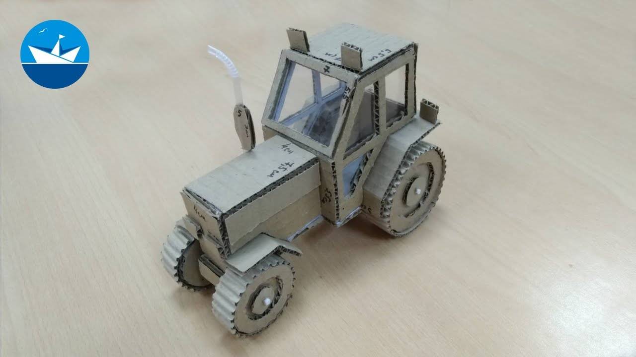 Трактор из картона/Tractor made of cardboard/DIY смотреть онлайн