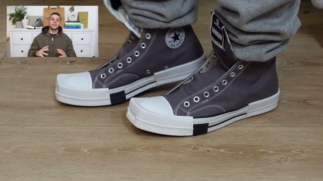 Rick Owens x Converse TURBODRK Chuck 70 Laceless Review, On-feet, Sizing & Details смотреть онлайн