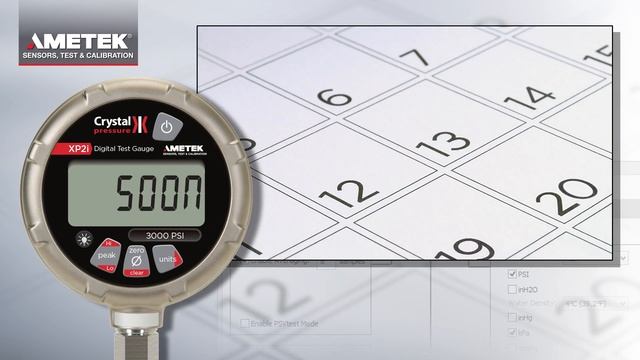 XP2i Digital Pressure Gauge - Calibration Due Date Alert