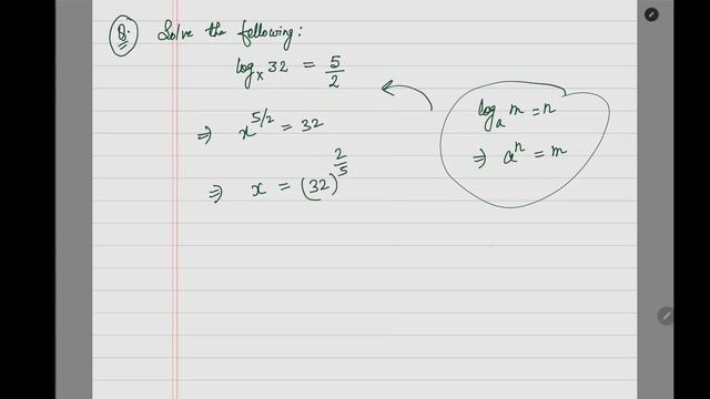 Solve the logarithm equation log_{x} 32 = 5/2 смотреть онлайн