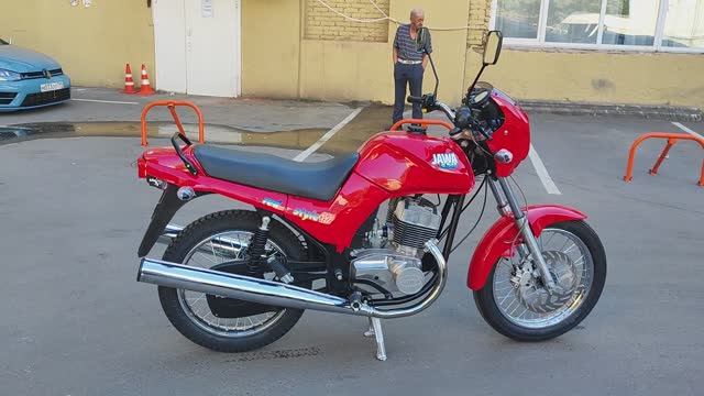 Мотоцикл Ява 350/640 Стиль с электростартером. Внешний вид, звук двигателя Jawa смотреть онлайн