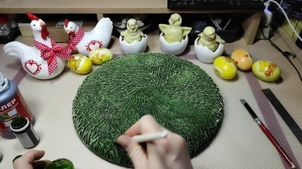 🐔ПОДСТАВКА. ИМИТАЦИЯ ТРАВЫ. Для композиции.