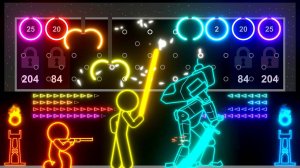 48. Шарики: Неоновая битва Стикменов и Мехов | Marble: Neon Stickmen VS Mechs | Кто победит?