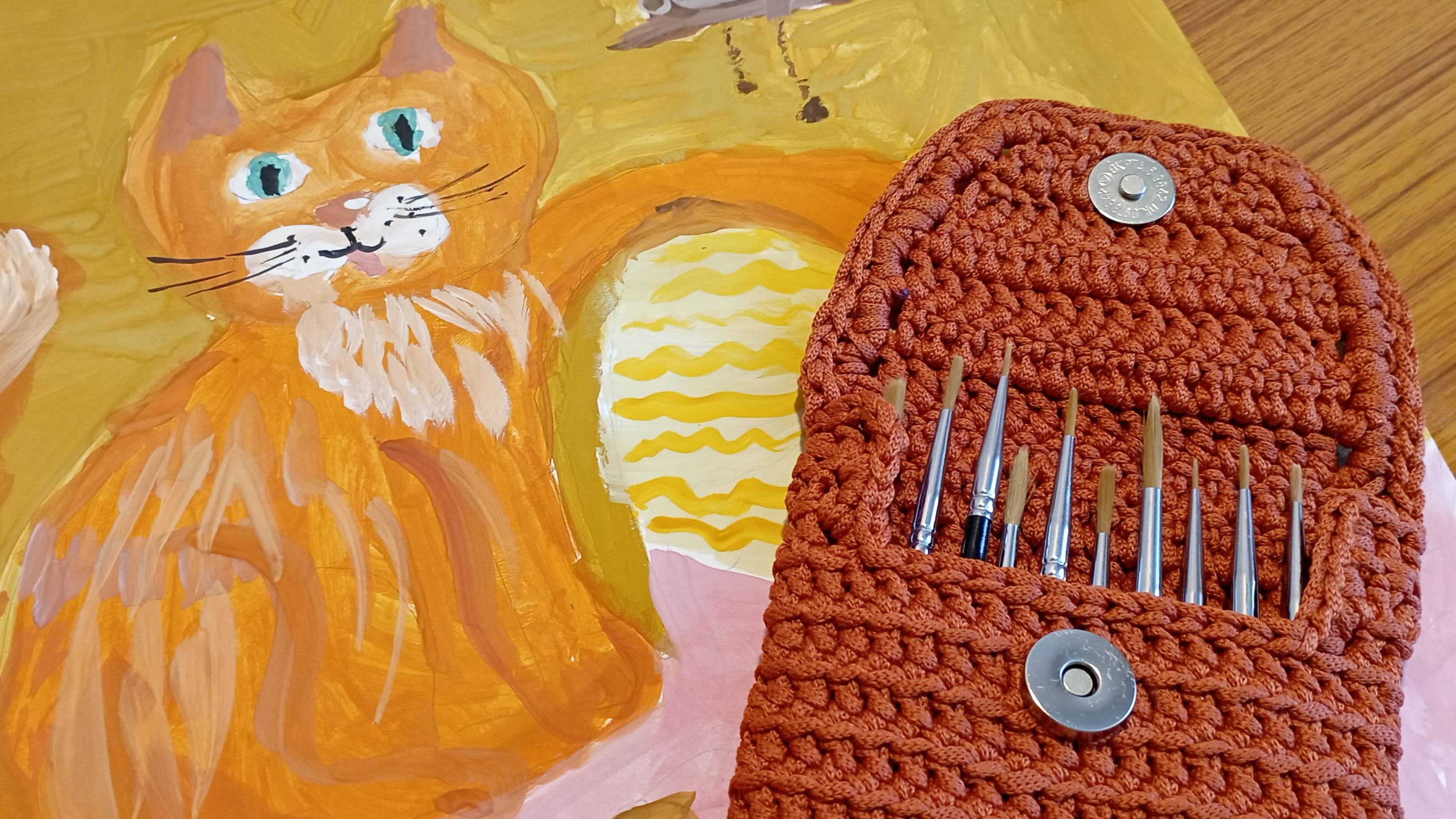 Пенал для кисточек крючком . смотреть онлайн